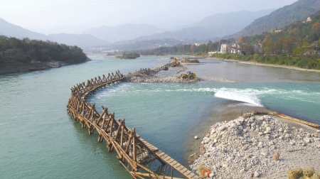 铁龟示意图. 杩槎. 拦水杩